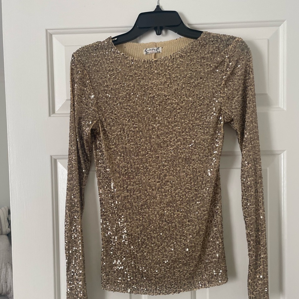 Intimately Free People gold sequined top